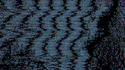 Glitch noise static television VFX. Visual video effects stripes background, CRT tv screen no signal glitch effect - 716800206