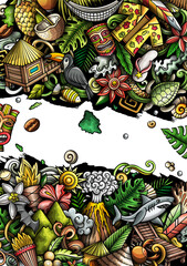 Hawaii detailed cartoon banner design