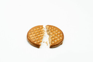 whole wheat biscuits isolated on white background. wheatable biscuits.