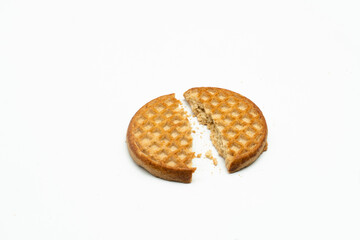 whole wheat biscuits isolated on white background. wheatable biscuits.