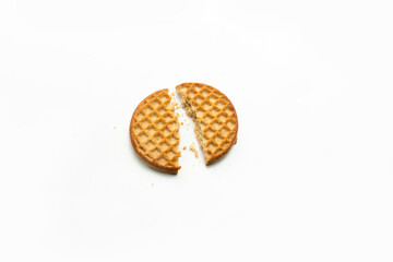 whole wheat biscuits isolated on white background. wheatable biscuits.