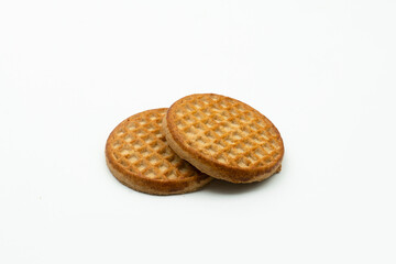 whole wheat biscuits isolated on white background. wheatable biscuits.