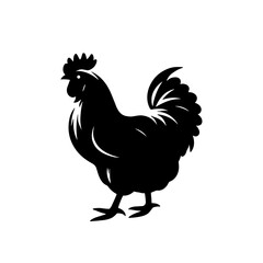 chicken silhouettes vector set