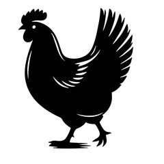 chicken silhouettes vector set
