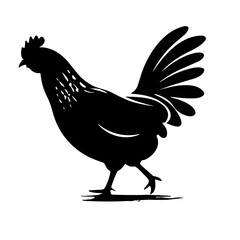 chicken silhouettes vector set