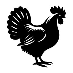 chicken silhouettes vector set