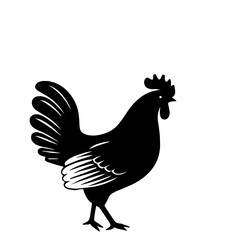 chicken silhouettes vector set