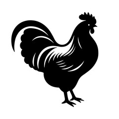 chicken silhouettes vector set