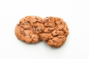 Chocolate Chip Cookies on white background. Chocolate Chip Biscuits.                  