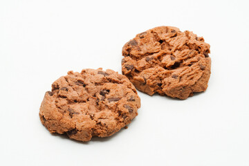 Chocolate Chip Cookies on white background. Chocolate Chip Biscuits.                  