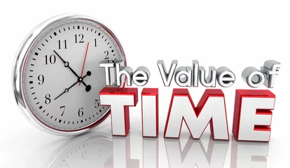Foto op Canvas The Value of Time Clock Efficient Productive Work Save Effort Money 3d Illustration © iQoncept