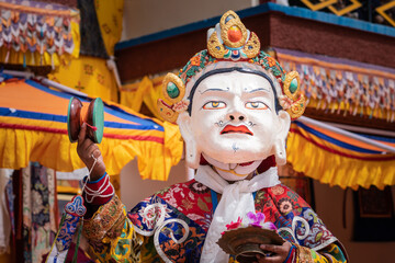 Obraz premium Buddhist mystery Tsam, Mask Dance in the Tibetan monastery, Leh, Ladakh, India