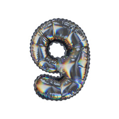 3d illustration caustic dispersion balloon number 9