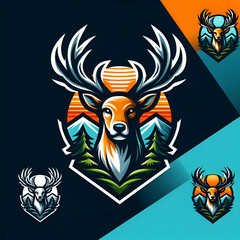 Deer logo illustration isolated 