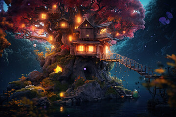 Obraz premium A magical treehouse