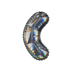 3d illustration caustic dispersion balloon curly bracket symbol
