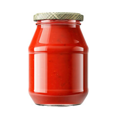 jar of sauce isolated on transparent background Remove png, Clipping Path, pen tool, white - obrazy, fototapety, plakaty