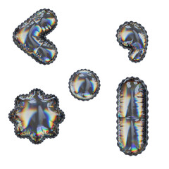 3d illustration caustic dispersion balloon 5 symbols pack