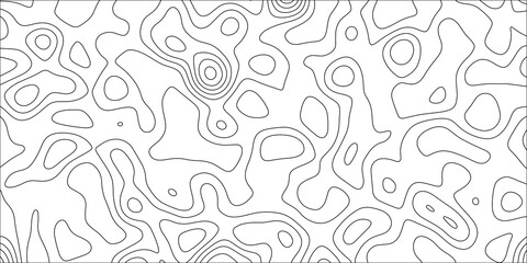 Contour map background. Geography scheme and terrain. Topography grid map. Stylized topographic contour map. Geographic line mountain relief. Abstract lines or wavy backdrop background.