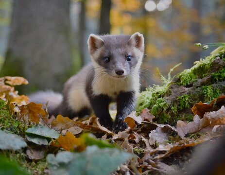 Une marte en foret