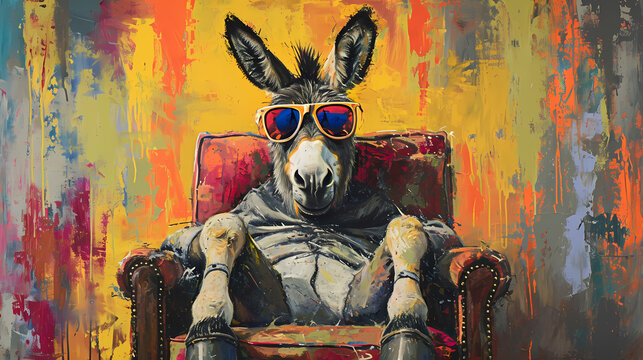 graffiti ofv a donkey on the wall