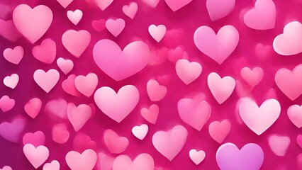 Valentine's Day Romantic Pink Hearts Seamless Pattern Background Illustration