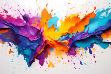 colorful paint splats and splatters background - obrazy, fototapety, plakaty