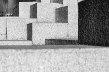 Urban minimalism. Concrete slabs. Light and shadow.