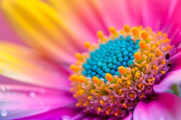 Experience a creative abstract backdrop with a macro close-up capturing the vibrancy of a colorful flower