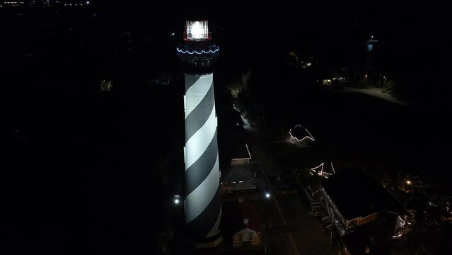 Aerial drone video St Augustine Lighthouse FL
