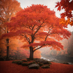 Naklejka na ściany i meble Autumnal Maple Majesty