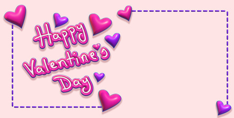 Happy Valentine's Day, 3d greeting card design