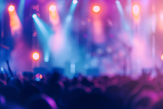 Blurred image of a concert, bokeh lights