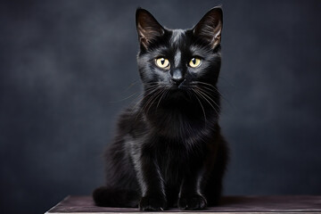 Obraz premium black cat portrait,ai generated