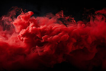 A red smoke cloud on a black background,ai generated
 - obrazy, fototapety, plakaty