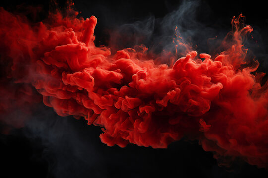 black background with red abstract powder explosion,ai generated