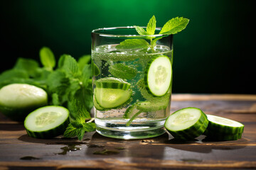 mojito cocktail with lime and mint,ai generated