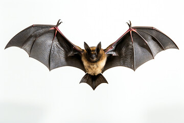 Bat in flight.Wing flap on white background,ai generated