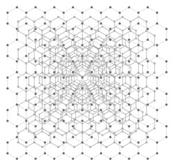 Polygonal mesh grid. Scientific structure line background