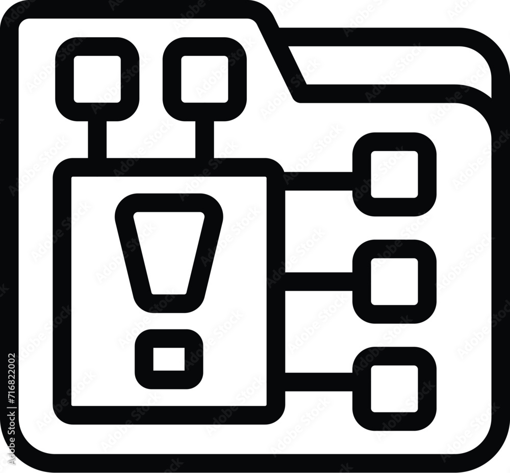 Poster data network icon outline vector. social fraud. threat virus bug