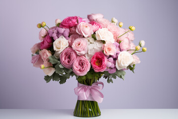 Spring flowers bouquet. International Women's Day, Mother's Day. Delivery of flowers