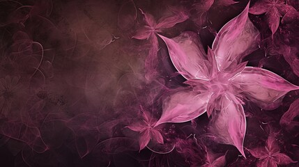 Embrace a pink abstract flower photo overlay. The blend of dark brown and violet adds vibrancy to stage backdrops. Central free copy space amplifies the greeting card template
