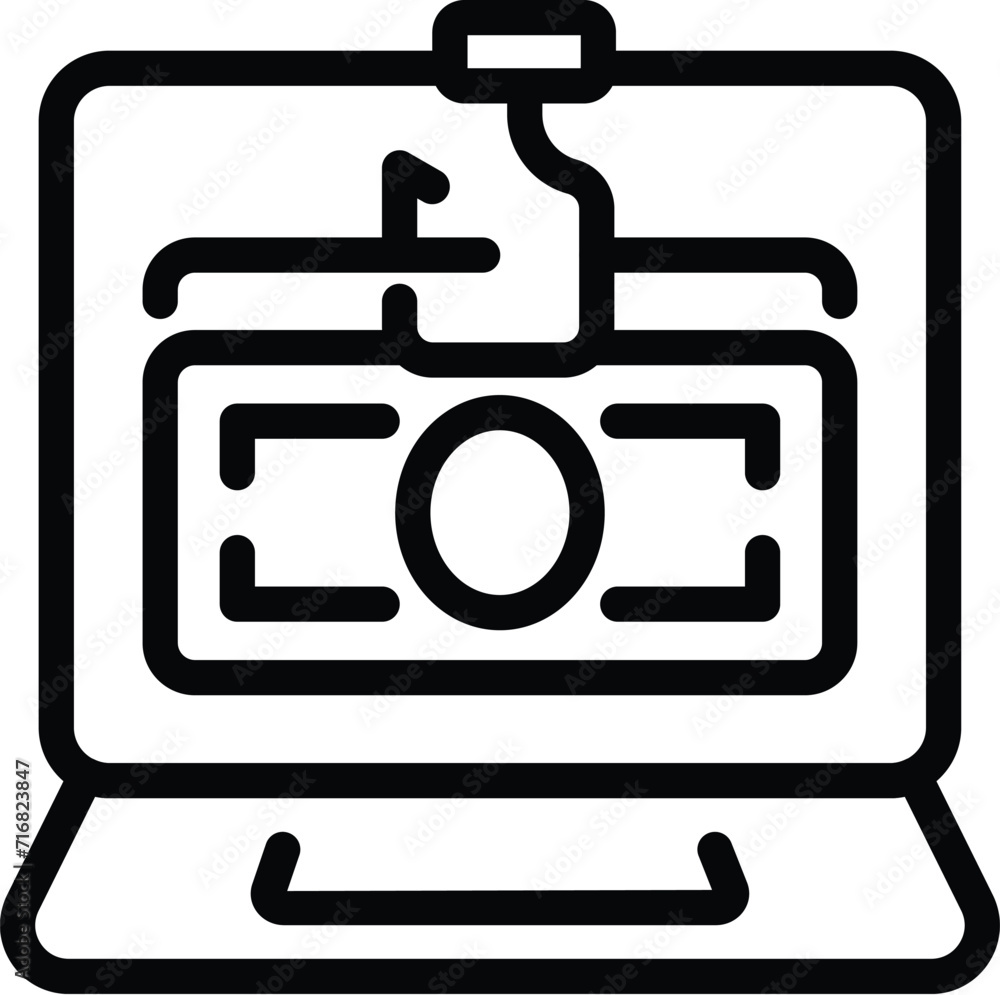 Poster data scam icon outline vector. digital information. dark scam hacker