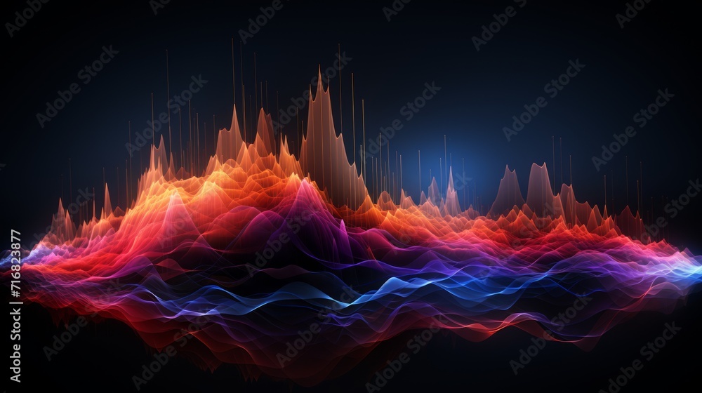 Aufkleber colored background of abstract sound wave. abstract flowing wavy, smoke lines. vibrant colorful digi