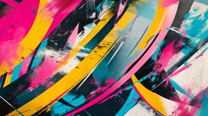 Graffiti-inspired abstract background with vibrant, urban lines and spray paint effects background