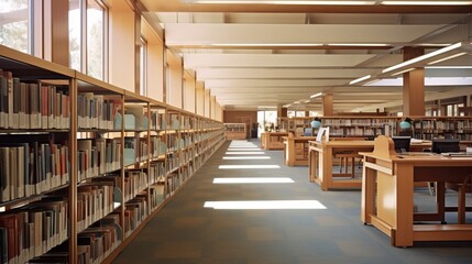 Obraz premium Cozy Library Interior with sitting arrangement and Lots of Books 