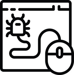 Bug online scam icon outline vector. Threat bug. Social scam