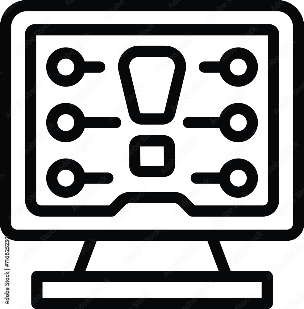 Poster data fraud network icon outline vector. threat virus. bug data scam