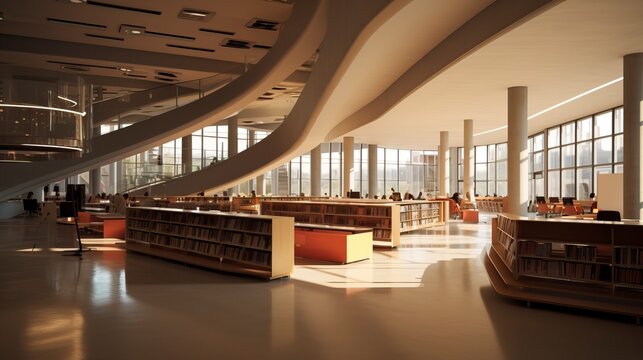 Cozy Library Interior with sitting arrangement and Lots of Books
