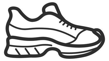 Sneaker line icon. Casual footwear. Sport equipment